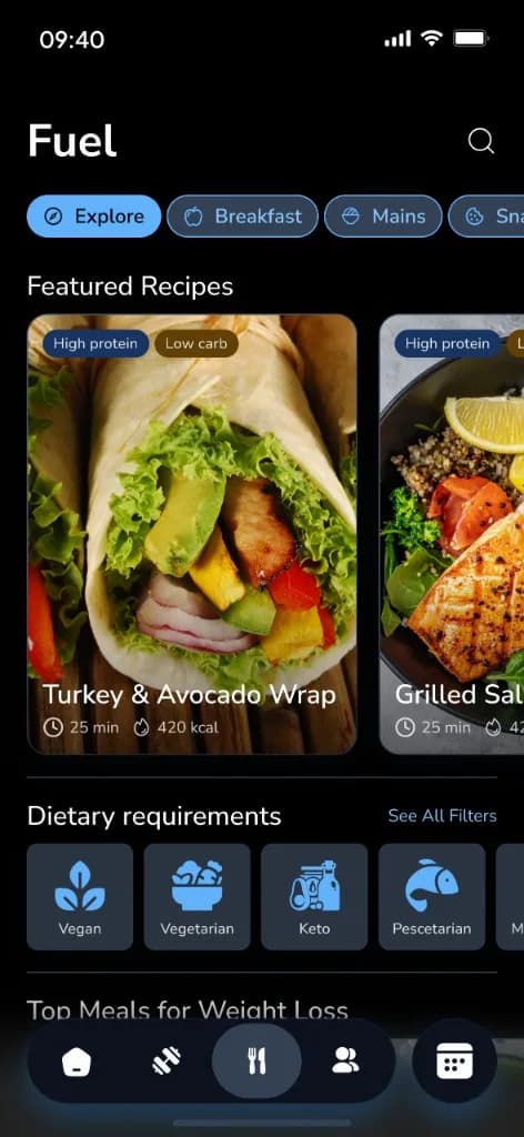 Nutrition built into the plan